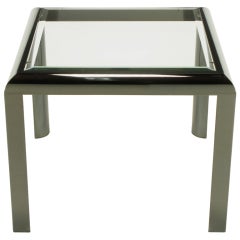 DIA End Table In Radiused Gunmetal With Beveled Glass 10
