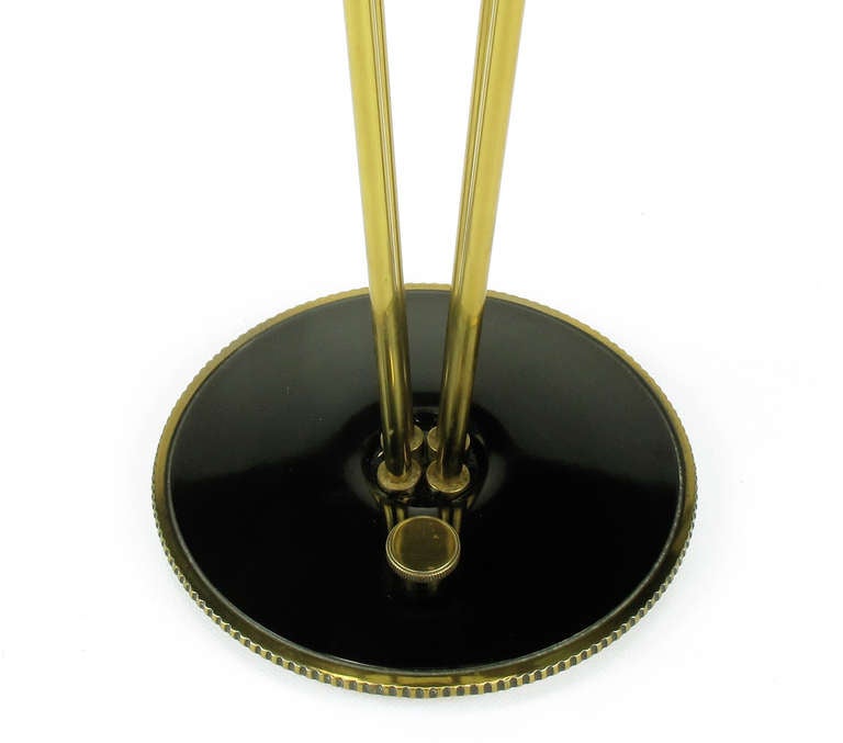 Rare 1950s Black Lacquer & Brass Suspension Stiffel Table Lamp 2