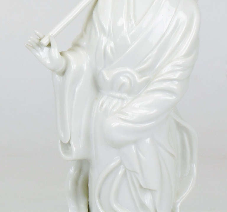 Pair Blanc De Chine Female Figure Table Lamps 3
