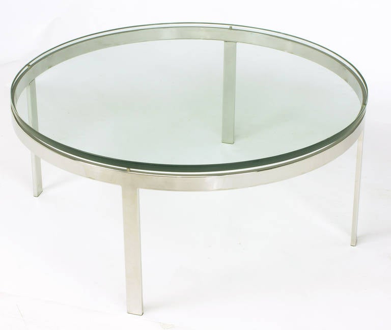 nickel and glass coffee table