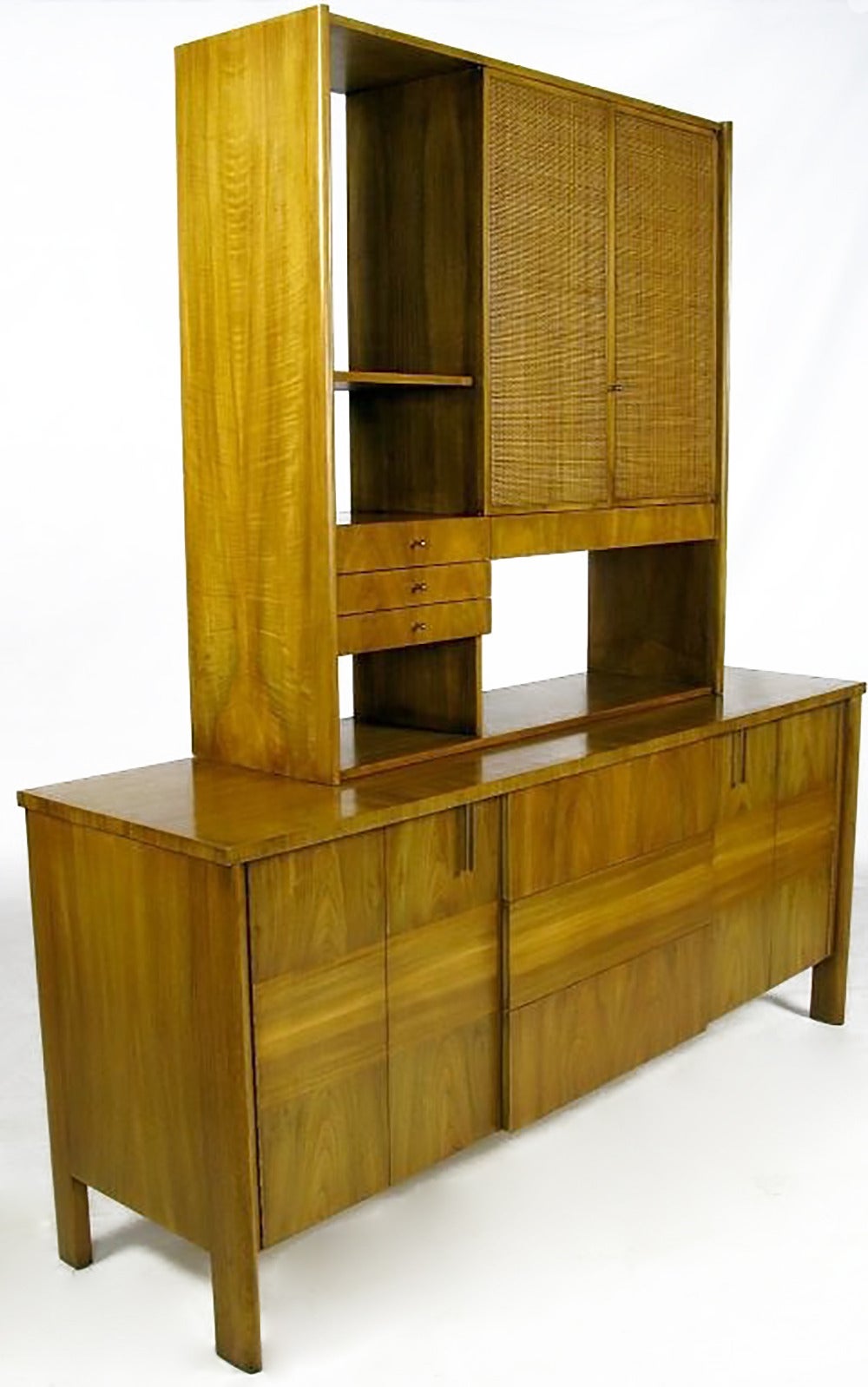 Dale Ford Walnut and Cane Sideboard by John Widdicomb In Good Condition For Sale In Chicago, IL