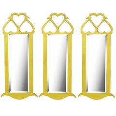Three Solid Brass Frame Trois Couers Mirrors 6