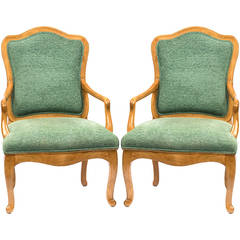 Pair of Sally Sirkin Lewis Louis XV Style Armchairs