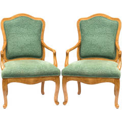 Pair of Sally Sirkin Lewis Louis XV Style Armchairs