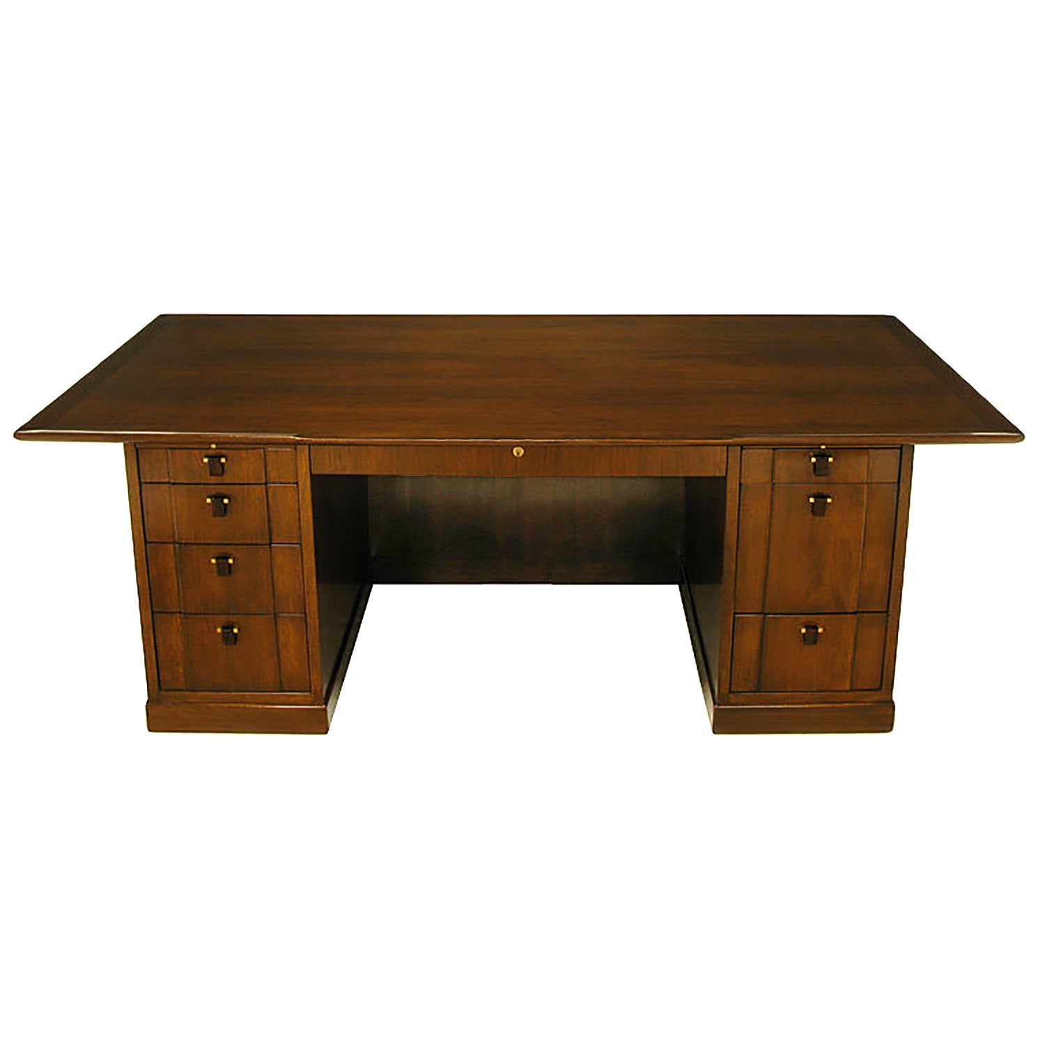 Edward Wormley Walnut and Rosewood Executive Desk