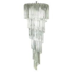 Large 56" Spiraling Murano Chandelier