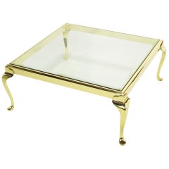 Square Solid Brass Cabriole Leg Coffee Table 6