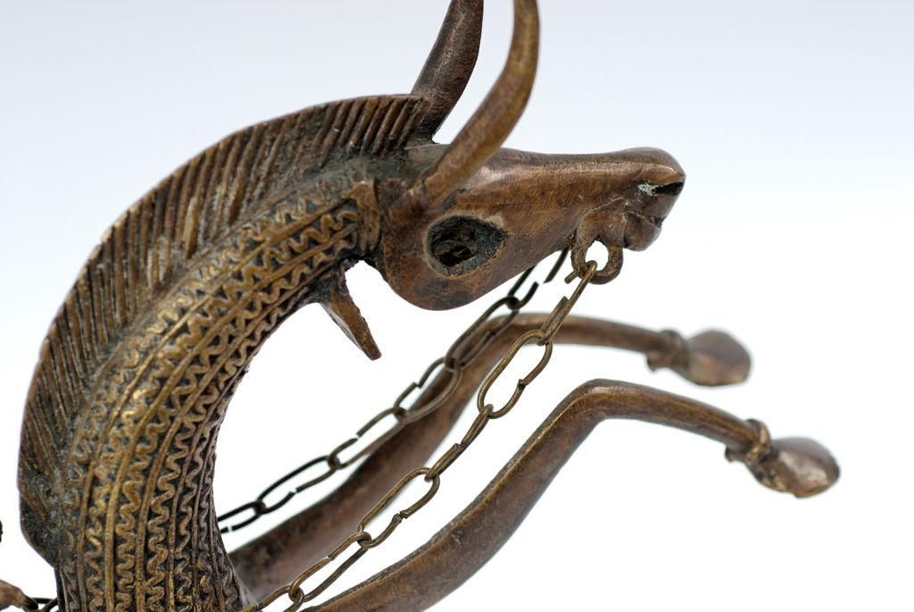 Pair Bronze African Dogon Equestrian Warrior Sculptures 4