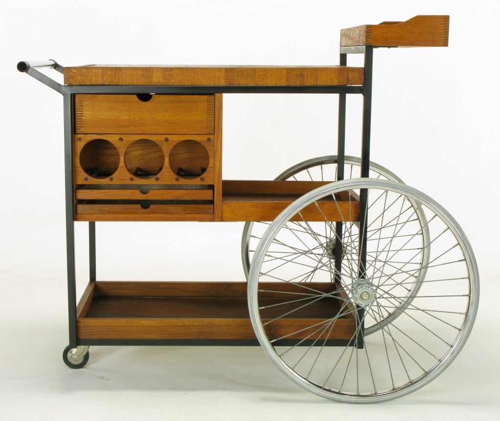 Mid-20th Century Extraordinary Arthur Umanoff Bar Cart