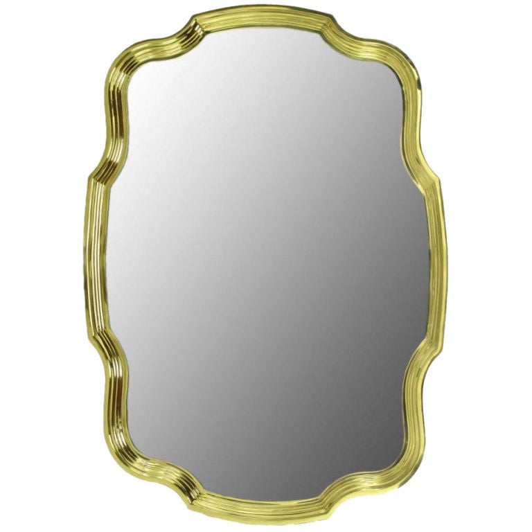 Large Solid Brass Frame Regency Mirror For Sale