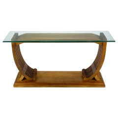 Studio Crafted Teak & Glass Shipwright Console Table