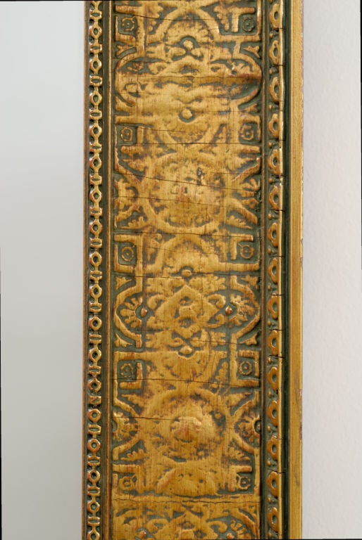 Italian Large 1920s Egyptian Decoration Gilt Frame Mirror