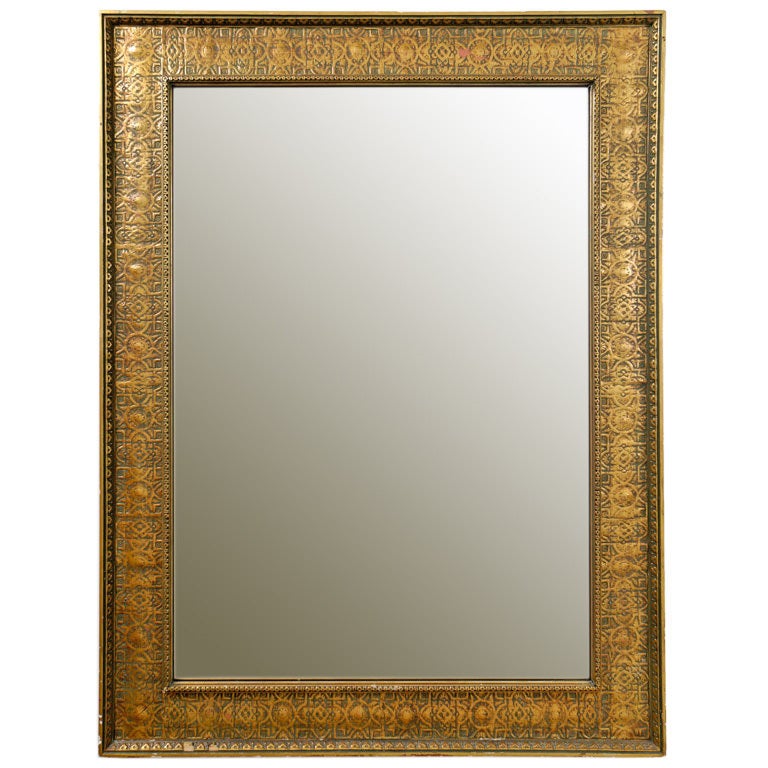 Large 1920s Egyptian Decoration Gilt Frame Mirror