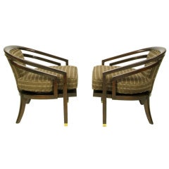 Pair Elegant 1960s Club Chairs By Century
