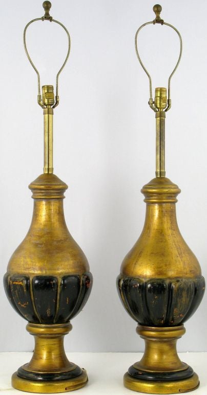 Pair Marbro Gilt Wood & Gesso Neoclassical Table Lamps