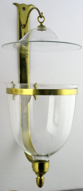 Pair Of Large Hand Blown Glass Hurricane Sconces By Sarreid 2