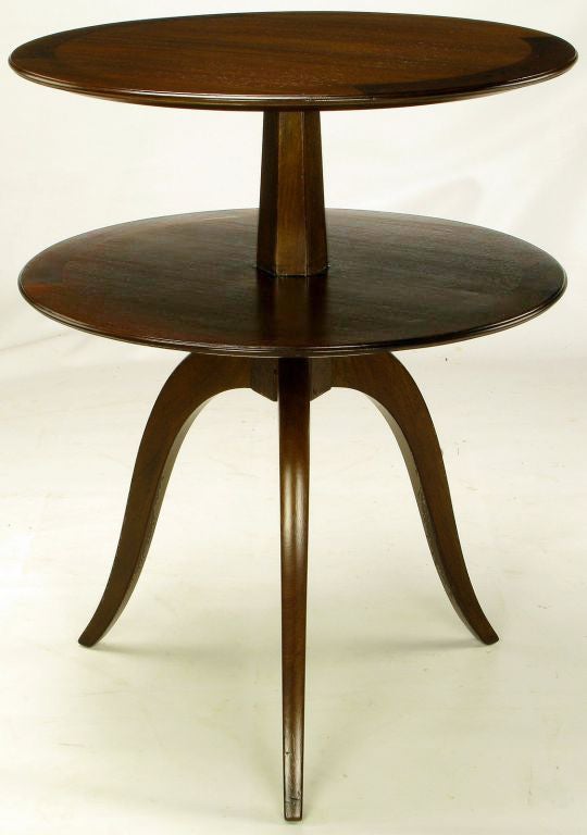 Mid-20th Century Dunbar Two-Tier Tripodal Side Table By Edward Wormley