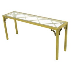 Mastercraft Brass Chinese Chippendale Console Table