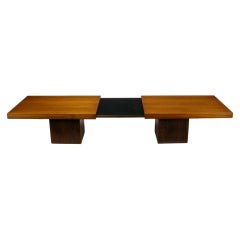 Walnut & Micarta Expanding Top Coffee Table By John Keal 10