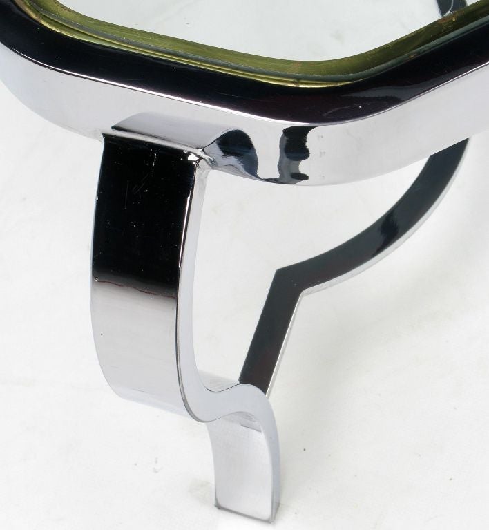 Late 20th Century DIA Chrome and Brass Coffee Table