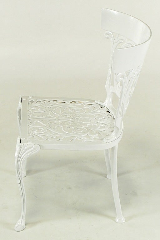 Six Molla Cabriole Leg Aluminum Dining Chairs In Good Condition For Sale In Chicago, IL