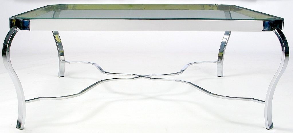 American DIA Chrome and Brass Coffee Table