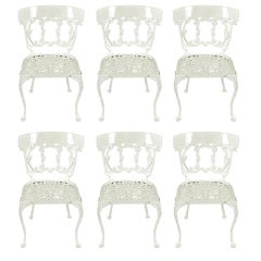 Six Molla Cabriole Leg Aluminum Dining Chairs 9