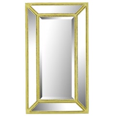 Italian Aged Silver Leaf Mirror with Rope Border
