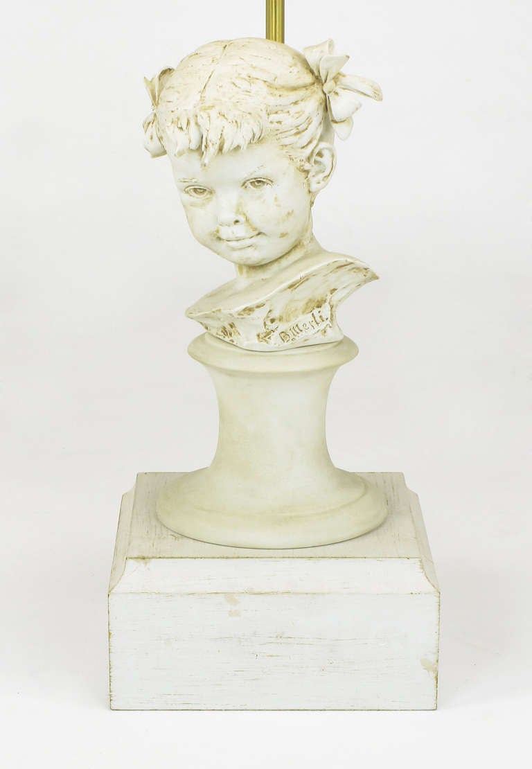 Italian Bruno Merll for Marbro Capodimonte Child Bust Table Lamp For Sale