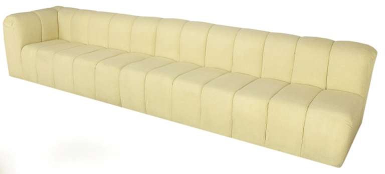 Substantial Three-Piece Channeled Ivory Wool Sectional 1