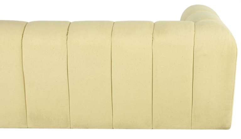 Substantial Three-Piece Channeled Ivory Wool Sectional 2