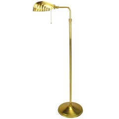 Pharmacy Style Brass Shell Shade Floor Lamp