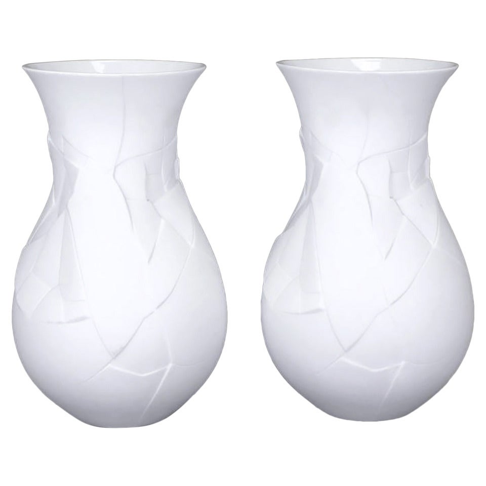 Pair of Rosenthal Studio Line Matte-White "Vases of Phases" For Sale