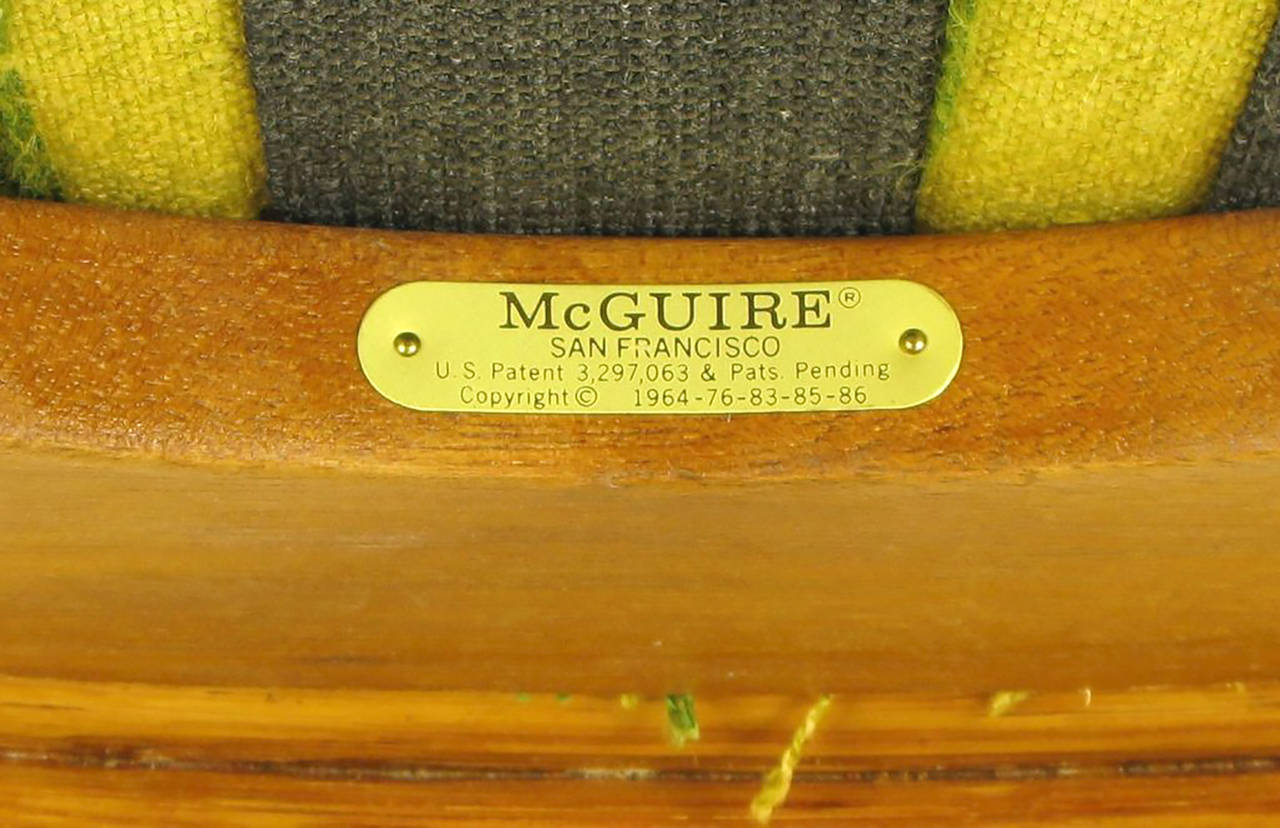McGuire Spiral Rattan & Rawhide Lounge Chair 1