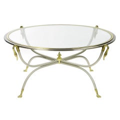 Swan Motif Italian Nickel & Brass Coffee Table 6