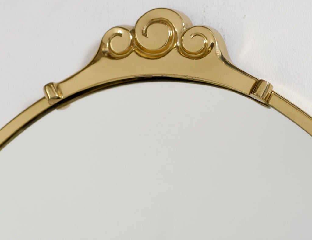 Italian Brass Frame Oval Mirror 1