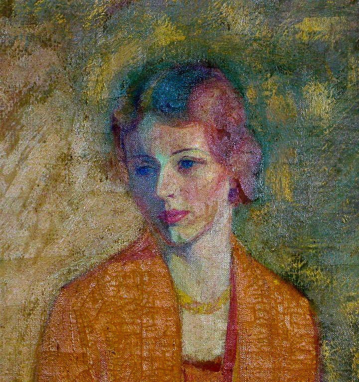 American Earl Steffa Moran 1930 Oil Painting Of A Young Woman