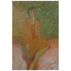 Earl Steffa Moran 1930 Oil Painting Of A Young Woman