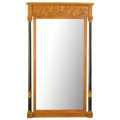 Hand Carved Parcel Gilt Regency Style Wall Mirror