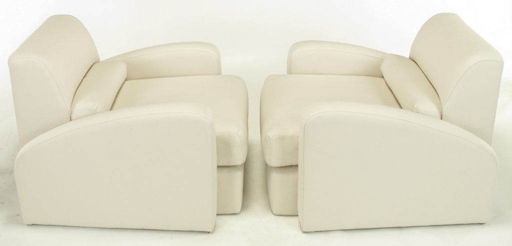 American Pair Rare Jay Spectre Steamer Lounge Chairs
