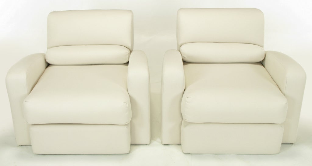 20th Century Pair Rare Jay Spectre Steamer Lounge Chairs