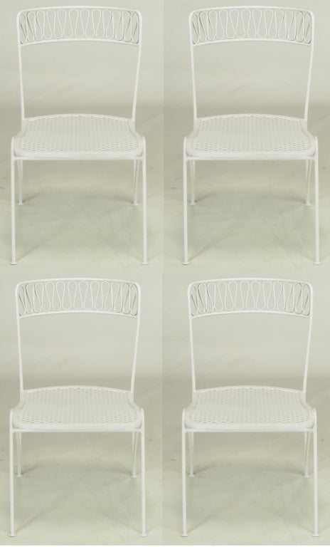 Four Maurizio Tempestini For Salterini Ribbon Back Dining Chairs