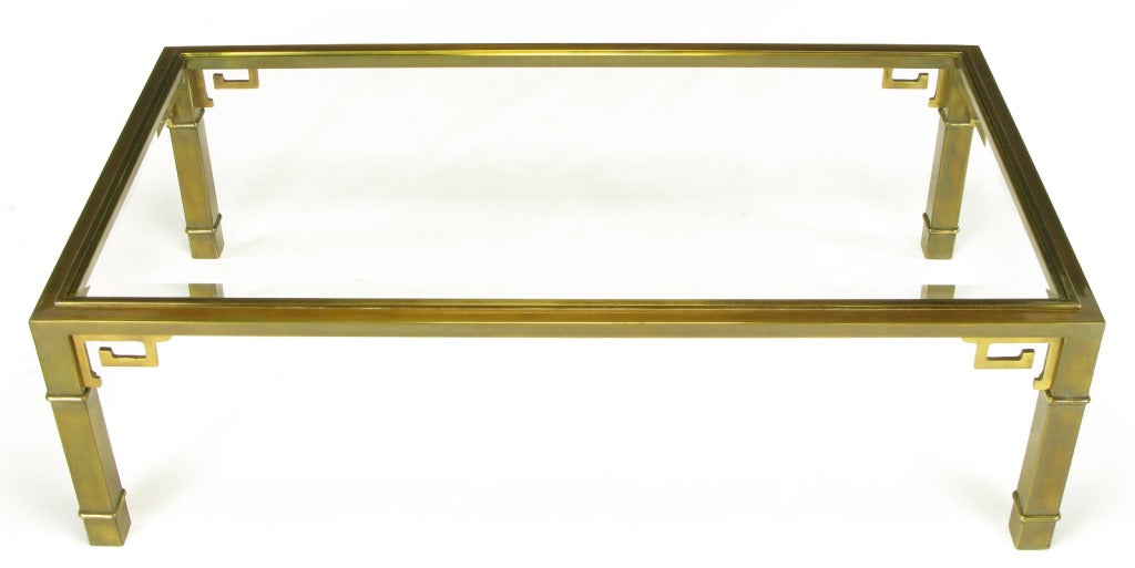 Mastercraft Patinated Brass Greek Key Coffee Table