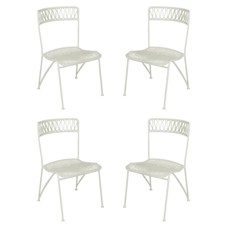 Four Maurizio Tempestini For Salterini Ribbon Back Dining Chairs