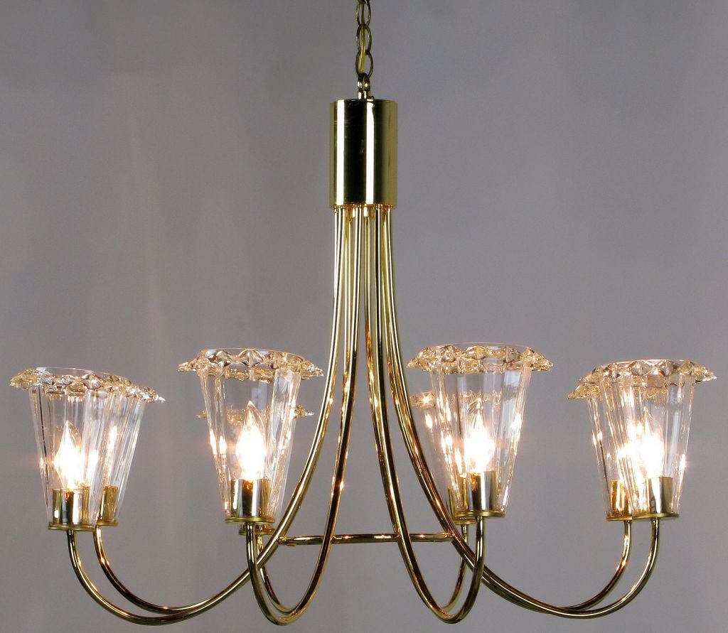 Murano Glass & Brass Eight Arm Chandelier