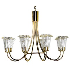 Murano Glass & Brass Eight Arm Chandelier