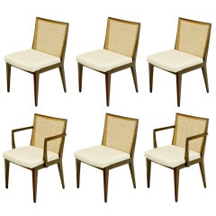 Six Edward Wormley Dunbar Mahogany Dining Chairs