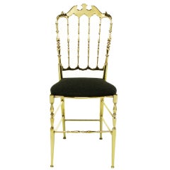 Vintage Italian Solid Brass Chiavari Chair
