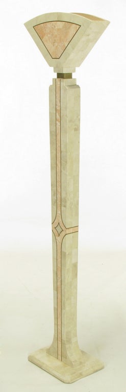 20th Century Sculptural Tessellated Fossil Stone Floor Lamp