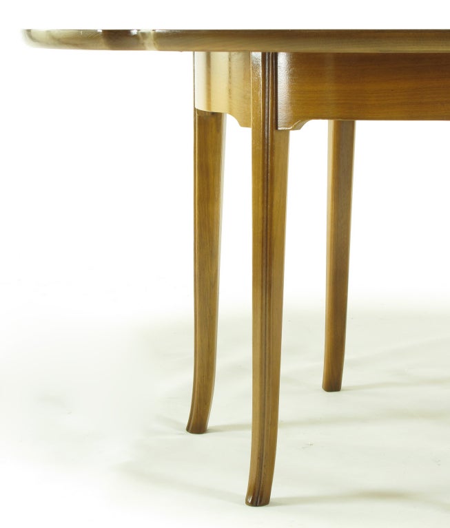Sechsbeiniger Mahagoni-Spieltisch mit sechs Blättern und Sechseckplatte im Angebot 1